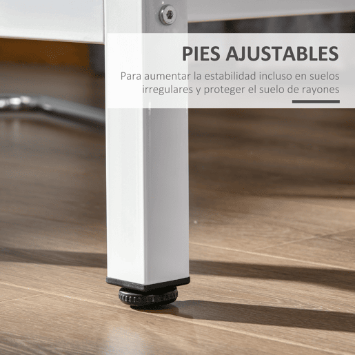 HOMCOM Mesa de Bar Mesa Alta com Bancada de Efeito Marmorizado e Pés de Metal Estilo Moderna para Cozinha Bistro Cafeteria 120x40x100cm Branco