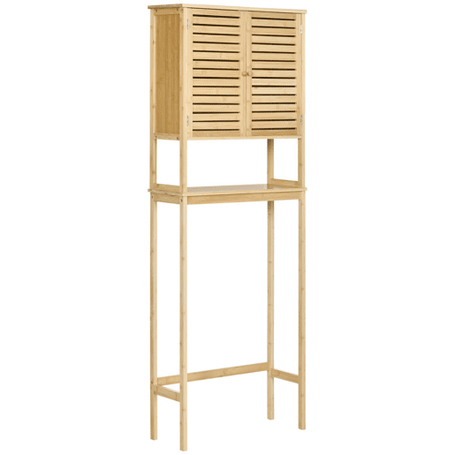 kleanklin Móvel de Bambú sobre Sanita Armário Alto para Casa de Banho com 2 Portas 1 Prateleira Interior e 1 Prateleira de Armazenamento 60x23x173cm Natural kleanklin Móvel de Bambú sobre Sanita Armário Alto para Casa de Banho com 2 Portas 1 Prateleira Interior e 1 Prateleira de Armazenamento 60x23x173cm Natural