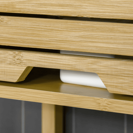 kleanklin Móvel de Bambú sobre Sanita Armário Alto para Casa de Banho com 2 Portas 1 Prateleira Interior e 1 Prateleira de Armazenamento 60x23x173cm Natural kleanklin Móvel de Bambú sobre Sanita Armário Alto para Casa de Banho com 2 Portas 1 Prateleira Interior e 1 Prateleira de Armazenamento 60x23x173cm Natural