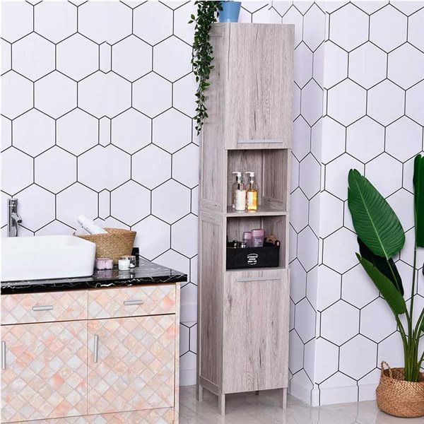 Armario Alto de Baño MDF kleankin, hogar - baño