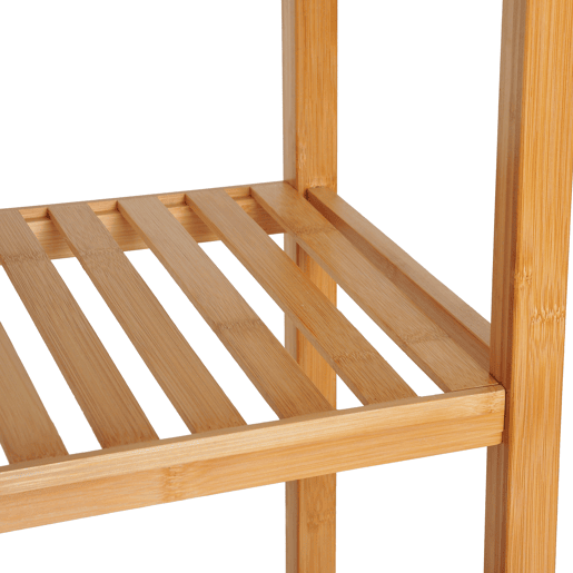 HOMCOM Estantes de bambu para o banheiro Armário alto Livraria Organizador 4 Níveis 1 Porta 36x33x140cm