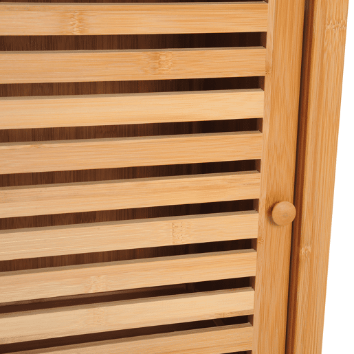 HOMCOM Estantes de bambu para o banheiro Armário alto Livraria Organizador 4 Níveis 1 Porta 36x33x140cm