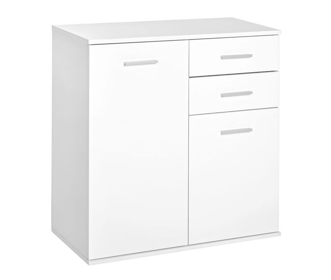 Homcom armario gabinete consola aparador buffet mueble organizador de almacenaje multiusos de comedor salón con puertas y cajones 71x35x76cm