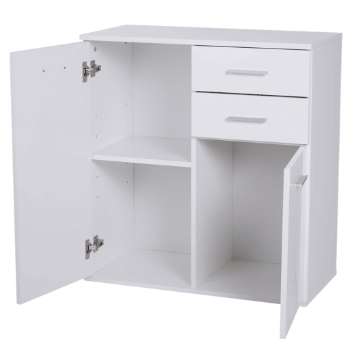 HOMCOM Armário Gabinete Consola Aparador Organizador de Armazenamento Multiuso para Sala de Estar com Portas e Gavetas 71x35x76cm