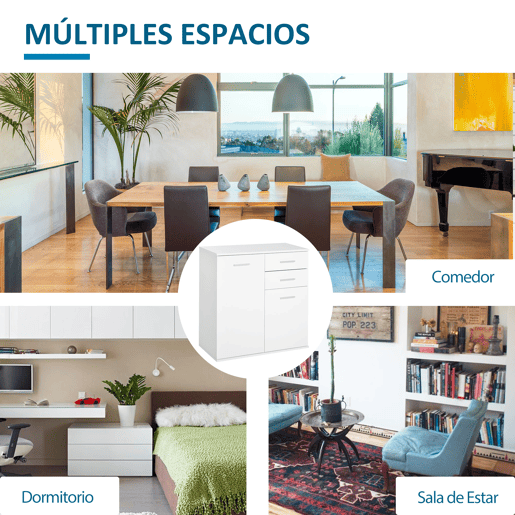 HOMCOM Armário Gabinete Consola Aparador Organizador de Armazenamento Multiuso para Sala de Estar com Portas e Gavetas 71x35x76cm
