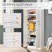 Armario MDF HOMCOM, hogar - muebles de dormitorio Armario MDF HOMCOM, hogar - muebles de dormitorio Blanco