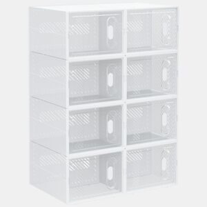 HOMCOM Armário Modular de Plástico Sapateira Modular com 8 Cubos Portas Magnéticas Organizador de Sapatos para Entrada Corredor Dormitório 25x35x19cm Transparente