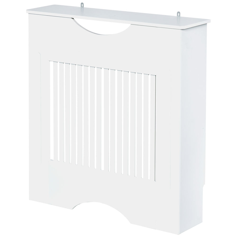Homcom cubre radiador 78x19x82 cm cubierta de radiador de mdf moderno con estante carga 10 kg y dispositivo antivuelco para sala de estar dormitorio
