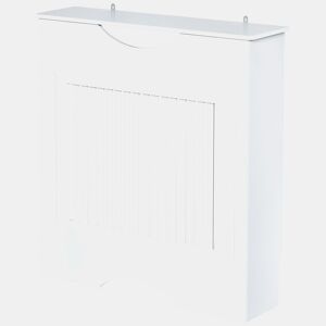 HOMCOM Cobertura Radiador 78x19x82cm Cobertura Radiador de MDF Moderno com Prateleira Carga 10kg e Dispositivo Anti Rolamento para Sala de Estar Dormitório Branco
