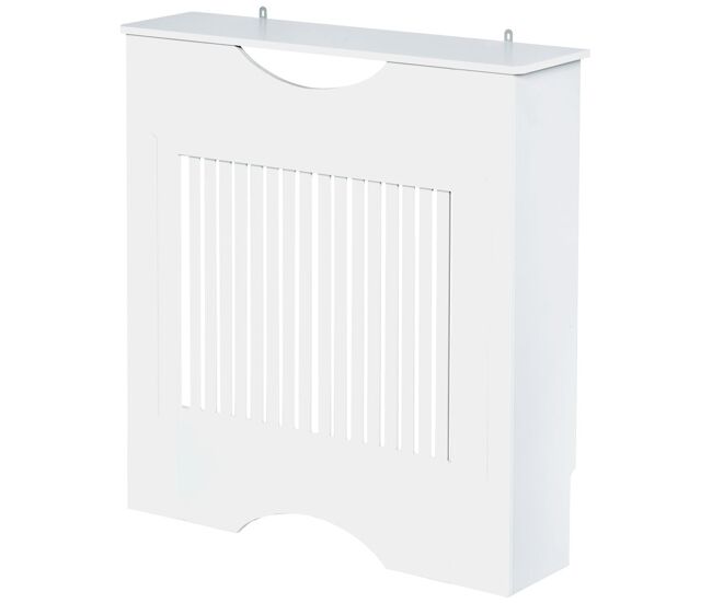 Homcom cubre radiador 78x19x82 cm cubierta de radiador de mdf moderno con estante carga 10 kg y dispositivo antivuelco para sala de estar dormitorio
