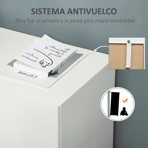 HOMCOM Aparador de Sala de Estar com 2 Portas Armário Auxiliar com 2 Prateleiras para de Livros Roupa Brinquedos Estilo Moderno 70x39x70cm Branco