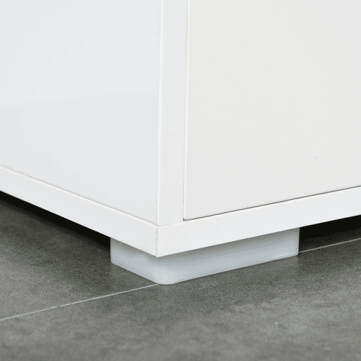 HOMCOM Aparador de Sala de Estar com 3 Portas 2 Gavetas e Prateleira Interior Ajustável Móvel Auxiliar de Armazenamento para Cozinha Dormitório Anti-Rolamento 117x36x74cm Branco