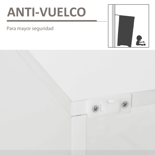 HOMCOM Aparador Moderno com Luzes LED Móvel Buffet com 1 Porta com Fechamento a Pressão e Prateleiras Ajustáveis Controle Remoto 97x35x83cm Branco