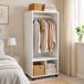 Armario Ropero Tablero de partículas, tubos de aluminio HOMCOM Armario Ropero Tablero de partículas, tubos de aluminio HOMCOM Blanco