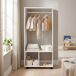 Armario Ropero Tablero de partículas, tubos de aluminio HOMCOM Armario Ropero Tablero de partículas, tubos de aluminio HOMCOM Blanco