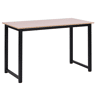 HOMCOM Secretária Moderna Mesa de Estudo com Estrutura de Aço e Pés Ajustáveis Mesa de Computador para Escritório Casa 120x60x76 cm Madeira e Preto