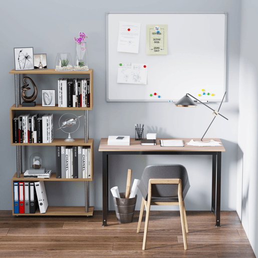 HOMCOM Secretária Moderna Mesa de Estudo com Estrutura de Aço e Pés Ajustáveis Mesa de Computador para Escritório Casa 120x60x76 cm Madeira e Preto HOMCOM Secretária Moderna Mesa de Estudo com Estrutura de Aço e Pés Ajustáveis Mesa de Computador para Escritório Casa 120x60x76 cm Madeira e Preto
