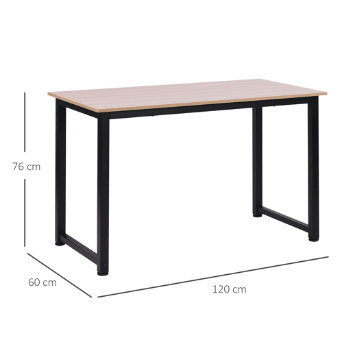 HOMCOM Secretária Moderna Mesa de Estudo com Estrutura de Aço e Pés Ajustáveis Mesa de Computador para Escritório Casa 120x60x76 cm Madeira e Preto HOMCOM Secretária Moderna Mesa de Estudo com Estrutura de Aço e Pés Ajustáveis Mesa de Computador para Escritório Casa 120x60x76 cm Madeira e Preto