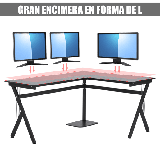 Secretária de PC Computador tipo Secretária para Gabinete - Cor: Preto - MDF E1 e Ferro Revestido a Pó - 155 x 130 x 76 cm Secretária de PC Computador tipo Secretária para Gabinete - Cor: Preto - MDF E1 e Ferro Revestido a Pó - 155 x 130 x 76 cm