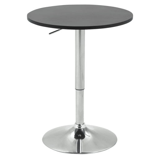 HOMCOM Mesa de bar ajustável em altura com base redonda e antideslizante para cozinha sala de jantar Ø60x69-93 cm Preto