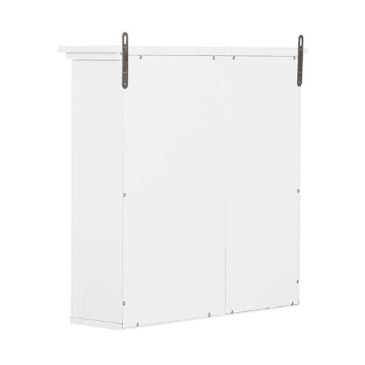 HOMCOM Armário de banheiro multifuncional Armário de parede com economia de espaço com 3 níveis abertos 1 porta Prateleira de sobreposição ajustável 53x14.5x50.5 cm Branco