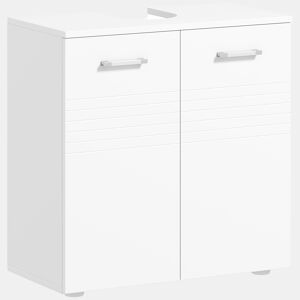Kleankin Móvel para Lavatório Móvel de Casa de Banho com 2 Portas e Prateleira Interior Ajustável Estilo Moderno 60x30x62,5cm Branco