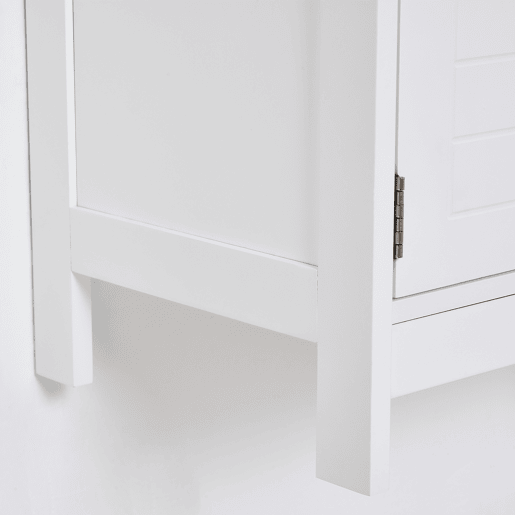 kleankin Armário de banheiro Com prateleira 2 portas de armazenamento Dispositivo anti-ponta Resistente a humidade 60x30x60 cm Branco