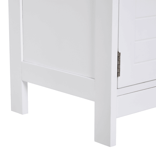 kleankin Armário de banheiro Com prateleira 2 portas de armazenamento Dispositivo anti-ponta Resistente a humidade 60x30x60 cm Branco