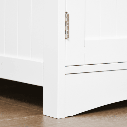 Kleankin Armário para Banheiro com 3 Prateleiras Gaveta e 2 Portas Móvel de Armazenamento para Cozinha, Sala de estar Dormitório 60x33x122,5cm Branco