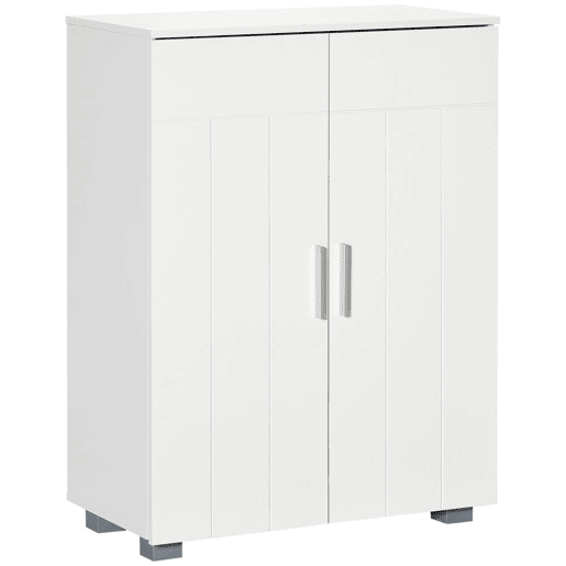 kleanklin Armário de Casa de Banho com 2 Portas e 2 Prateleiras Ajustáveis em 7 Níveis Móvel Auxiliar de Armazenamento para Sala de Estar Cozinha 60x30x80cm Branco kleanklin Armário de Casa de Banho com 2 Portas e 2 Prateleiras Ajustáveis em 7 Níveis Móvel Auxiliar de Armazenamento para Sala de Estar Cozinha 60x30x80cm Branco