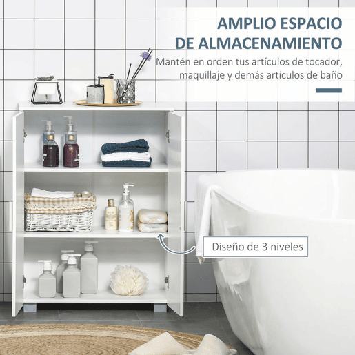 kleanklin Armário de Casa de Banho com 2 Portas e 2 Prateleiras Ajustáveis em 7 Níveis Móvel Auxiliar de Armazenamento para Sala de Estar Cozinha 60x30x80cm Branco kleanklin Armário de Casa de Banho com 2 Portas e 2 Prateleiras Ajustáveis em 7 Níveis Móvel Auxiliar de Armazenamento para Sala de Estar Cozinha 60x30x80cm Branco
