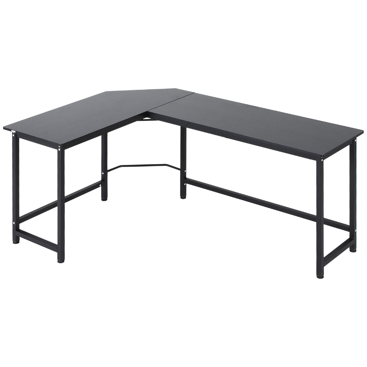 Vinsetto mesa de ordenador escritorio pc oficina hogar mesa esquinera de forma l 168x120x75cm marco metal