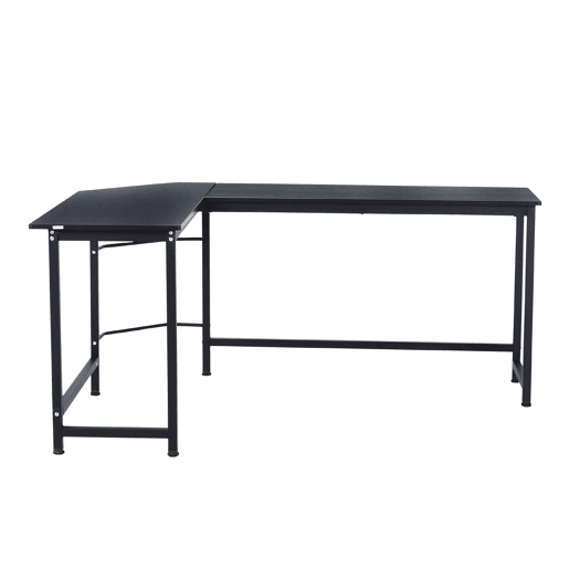 Vinsetto Secretária de Canto Mesa de Computador em Forma de L com Estrutura de Aço 168x120x75cm Preto