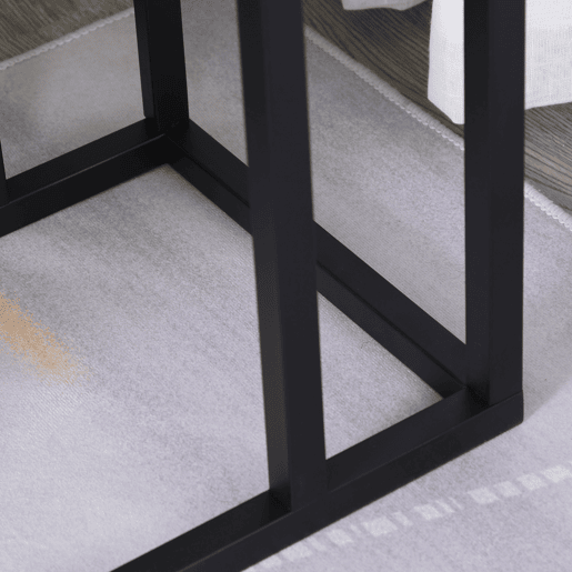 HOMCOM Mesa de Apoio para Sofá Moderno Mesa de Apoio com Imitação de Superfície de Mármore Moldura de Metal Economia de Espaço 45x30x51.5 cm Branco