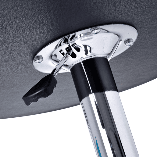 HOMCOM Mesa de Bar Redonda Ajustável em Altura 67-93 cm, Mesa Alta de Bar, Tampo Ø63 cm Giratório 360°, com Base Redonda de Metal Cromado, para Cozinha, Sala de Jantar, Preto HOMCOM Mesa de Bar Redonda Ajustável em Altura 67-93 cm, Mesa Alta de Bar, Tampo Ø63 cm Giratório 360°, com Base Redonda de Metal Cromado, para Cozinha, Sala de Jantar, Preto