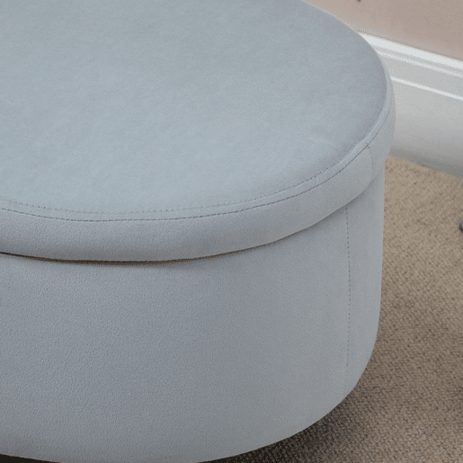 HOMCOM Otomano Puff Estofado em Veludo Acolchoado Banco de Armazenamento com Tampa Removível e Pés de Madeira para Dormitórios Sala de Estar Corredor 71x51,5x42 Cinza