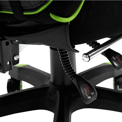 Vinsetto Cadeira de escritorio gaming ergonômica Altura ajustável Reclinável Encosto com apoio para pés Encosto de cabeça Almofada lombar Rodas 65x70x118,5-126,5 cm Verde e Preto