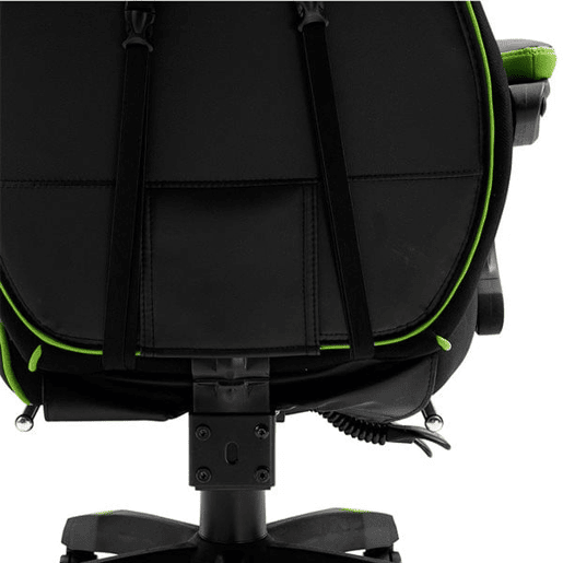 Vinsetto Cadeira de escritorio gaming ergonômica Altura ajustável Reclinável Encosto com apoio para pés Encosto de cabeça Almofada lombar Rodas 65x70x118,5-126,5 cm Verde e Preto