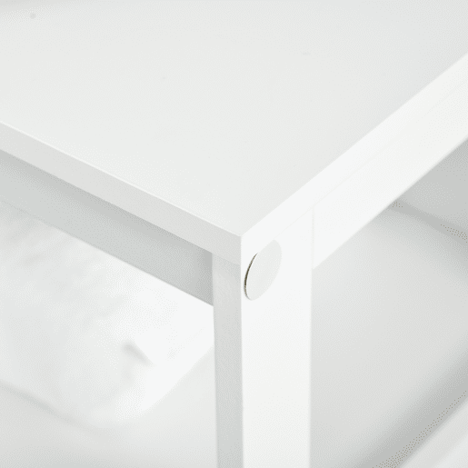 kleankin Armário Casa de Banho Móvel Auxiliar Casa de Banho com 2 Portas Persianas e Compartimento Aberto Desenho Moderno 60x30x81,6 cm Branco