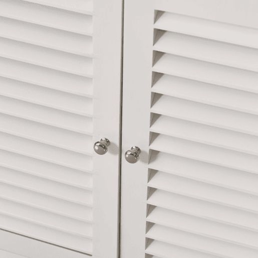 kleankin Armário Casa de Banho Móvel Auxiliar Casa de Banho com 2 Portas Persianas e Compartimento Aberto Desenho Moderno 60x30x81,6 cm Branco