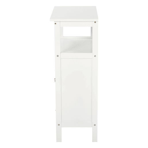 kleankin Armário Casa de Banho Móvel Auxiliar Casa de Banho com 2 Portas Persianas e Compartimento Aberto Desenho Moderno 60x30x81,6 cm Branco