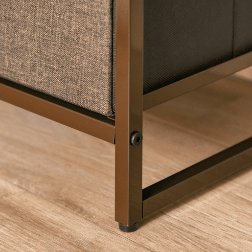 HOMCOM Cómoda com 4 Gavetas de Tecido Dobráveis, Cómoda Estreita para Quarto com Estrutura Metálica, Móvel para Espaços Pequenos, Sala de Estar, Closet, Casa de Banho, Multicolorida