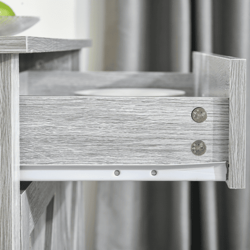 HOMCOM Aparador de Cozinha com 1 Gaveta e Prateleira Interior Ajustável Móvel Auxiliar Decorativo para Sala de Jantar Sala de Estar 80x39,7x80cm Cinza