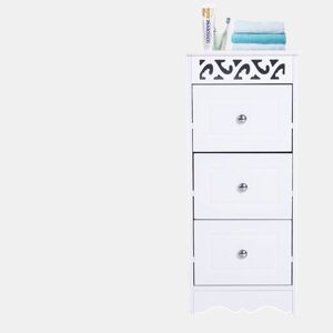 HOMCOM Armário Auxiliar Casa de Banho com 3 Gavetas Armário Multifuncional Móvel de Armazenamento para Casa de Banho Cozinha Dormitório 29,8x29,8x68,5 cm Branco