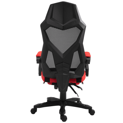 Vinsetto Cadeira de escritório ergonômica ajustável em altura giratória de 360 u200Bu200B° Reclinável até 135 graus comapoio de braços Apoio para os pés retrátil 58x72x108-118 cm Vermelho