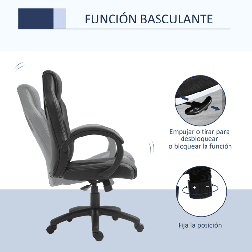 HOMCOM Cadeira de Escritório Ergonómica Cadeira de Escritório Giratória com Altura Ajustável Encosto Alto Estofado em Couro PU e Malha Transpirável 71x61x108-118cm Preto HOMCOM Cadeira de Escritório Ergonómica Cadeira de Escritório Giratória com Altura Ajustável Encosto Alto Estofado em Couro PU e Malha Transpirável 71x61x108-118cm Preto