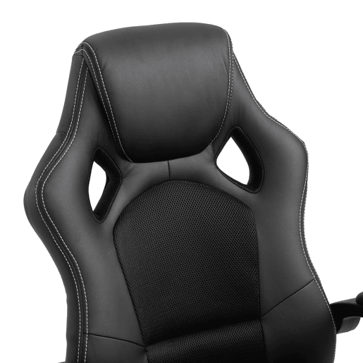 HOMCOM Cadeira de Escritório Ergonómica Cadeira de Escritório Giratória com Altura Ajustável Encosto Alto Estofado em Couro PU e Malha Transpirável 71x61x108-118cm Preto HOMCOM Cadeira de Escritório Ergonómica Cadeira de Escritório Giratória com Altura Ajustável Encosto Alto Estofado em Couro PU e Malha Transpirável 71x61x108-118cm Preto