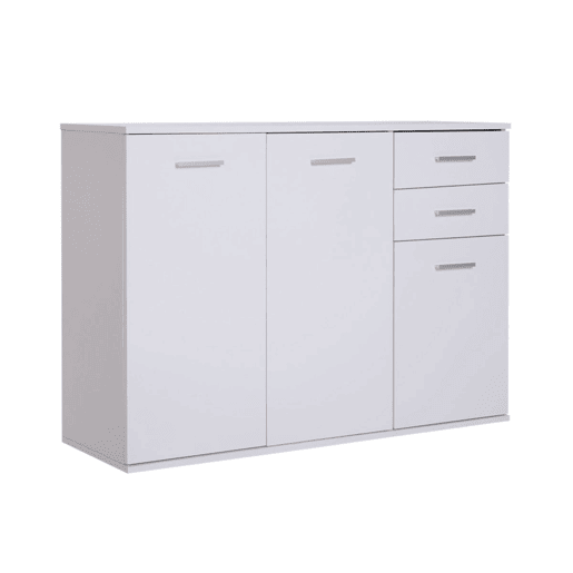 HOMCOM Armário Gabinete Aparador Móveis para Organizador de Armazenamento Refeições Polivalentes com Portas e Gavetas 106x35x76cm