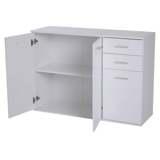 HOMCOM Armário Gabinete Aparador Móveis para Organizador de Armazenamento Refeições Polivalentes com Portas e Gavetas 106x35x76cm