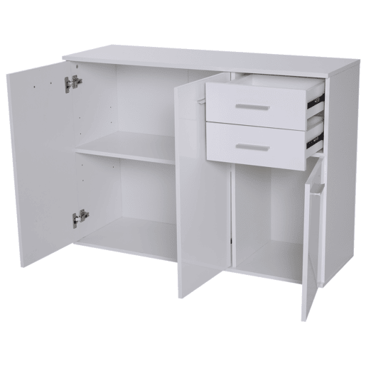 HOMCOM Armário Gabinete Aparador Móveis para Organizador de Armazenamento Refeições Polivalentes com Portas e Gavetas 106x35x76cm